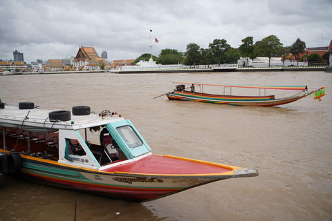 Bangkok: tour de 2 horas por Wat Arun, barcaza real y barco de cola larga