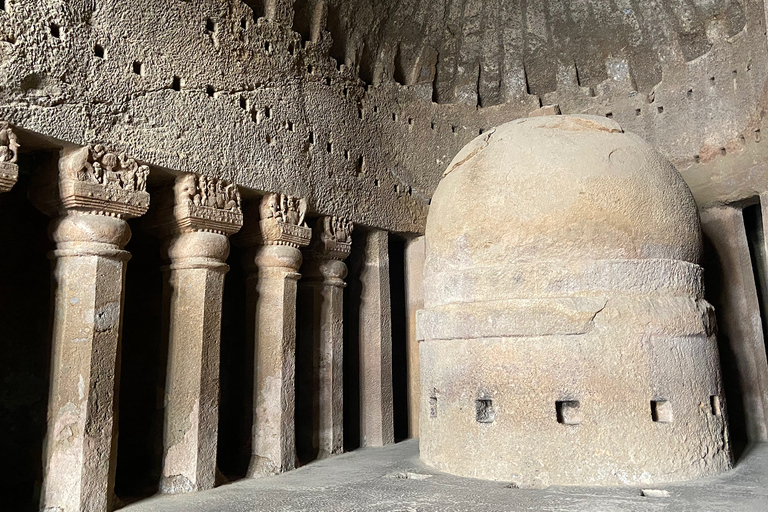 Mumbai: Kanheri Caves + Golden Pagoda Temple Mumbai: Kanheri Caves + Golden Pagoda Temple