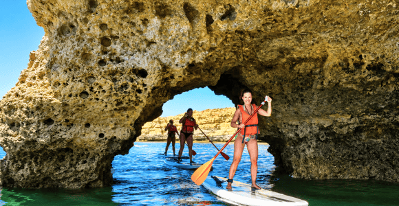Albufeira: SUP Tour Along the Coast with Snorkeling Mask