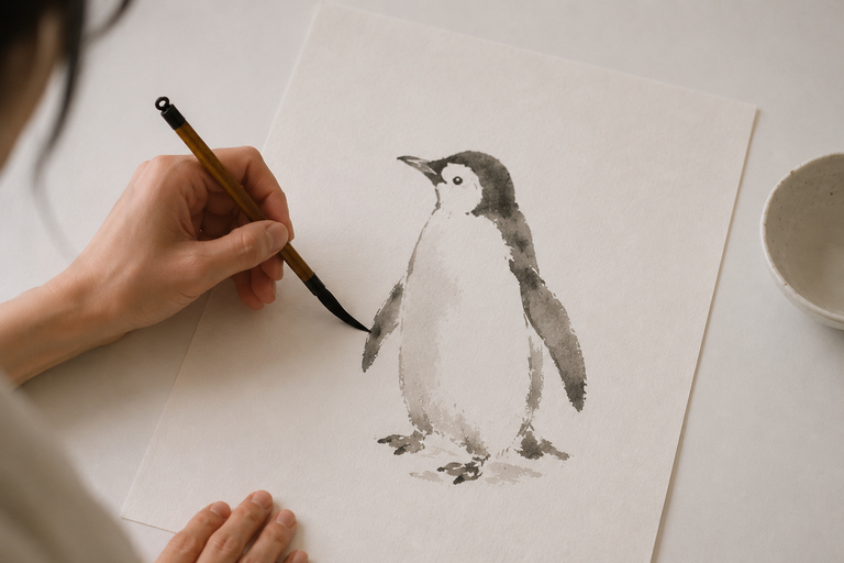 Hiroshima: Japanese Sumi-e Ink Painting Experience