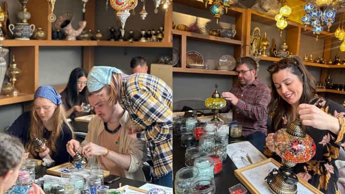 Estambul: Taller tradicional de lámparas de mosaico