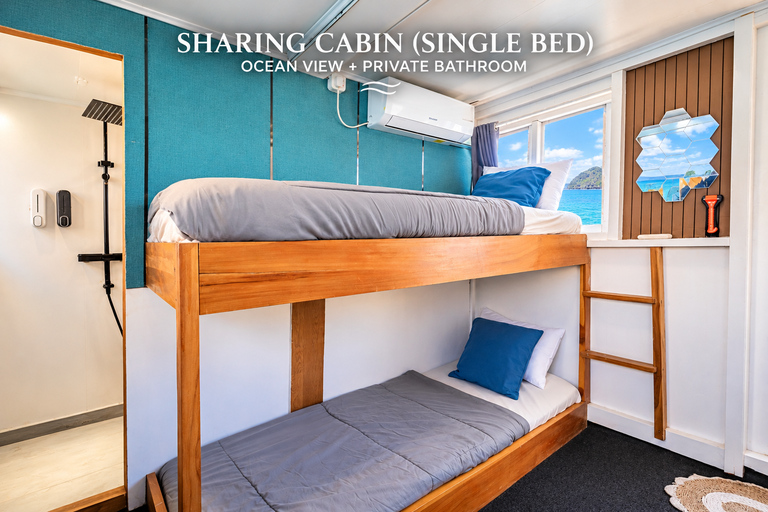 3-Day Komodo National Park Cruise with NK Superior Phinisi Sharing Cabin, Single Bed, Ocean View