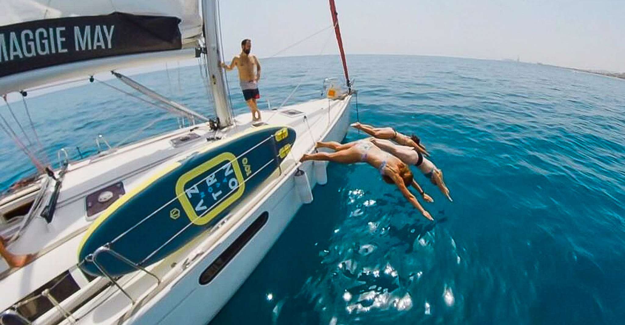 Barcelona: Coastline Boat Trip with Snacks and Cava photo 1