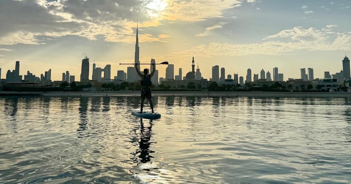 Dubai StandUp Paddle Boarding with Burj Khalifa View GetYourGuide