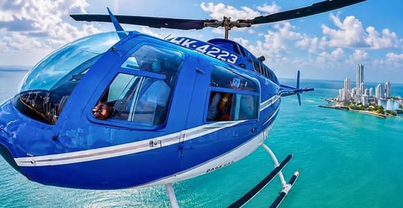 Cartagena: Bay Tour with Scenic Helicopter Flight