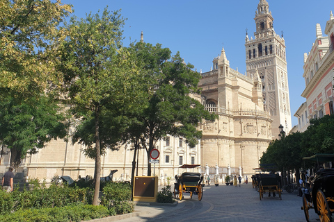 Sevilla: Alcázar en kathedraal toegangsbewijs en rondleidingGedeelde tour in het Frans