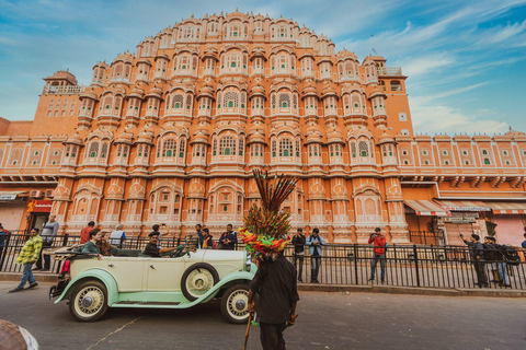 Jaipur: City tour do património num carro antigo com serviço de busca