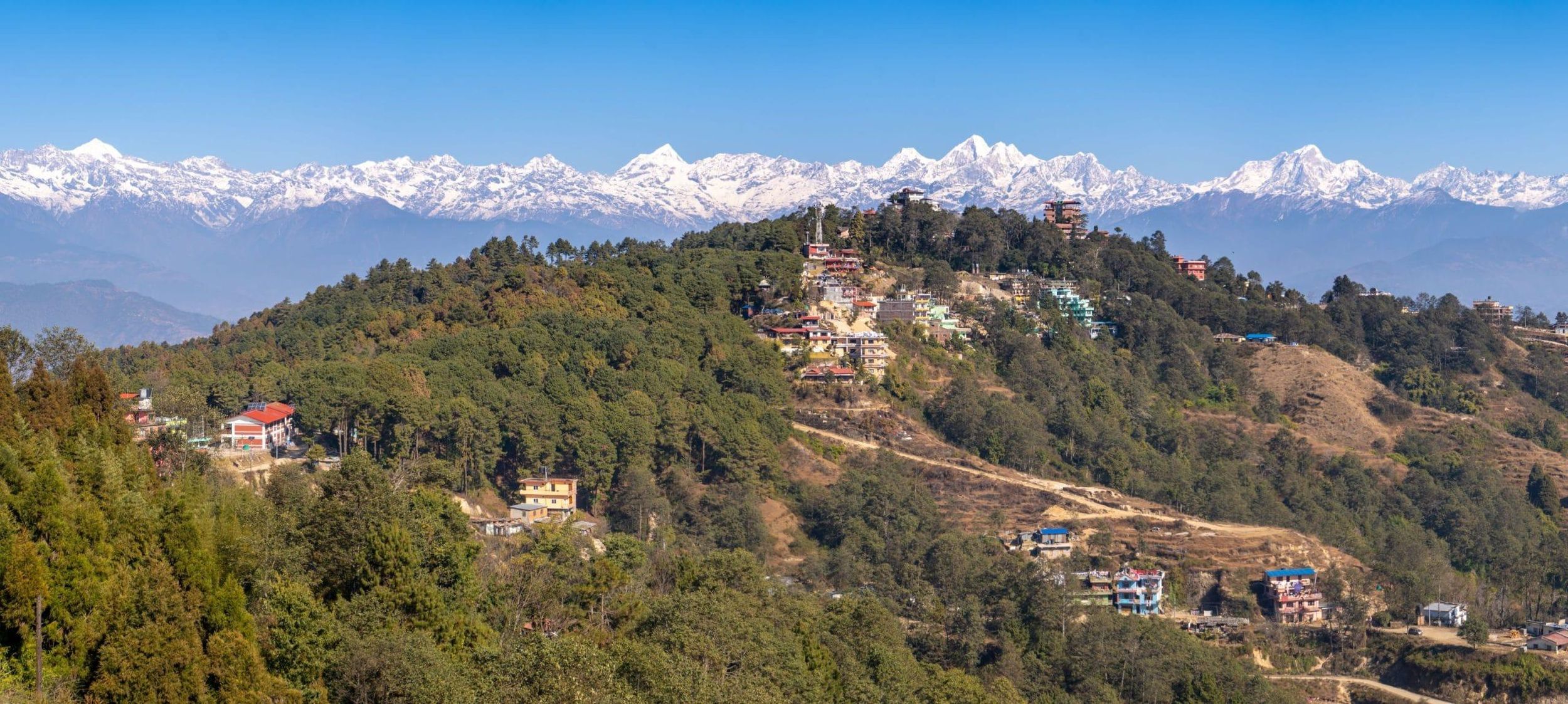 Sonnenaufgang im Himalaya in Nagarkot mit Frühstück in einem lokalen Dorf