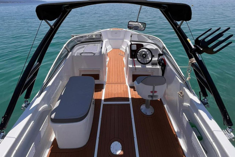 Messinia: Private Boat Trip with Snorkeling and Snacks Private 4 hour cruise • Swim, explore & enjoy local flavors