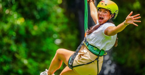 Mauritius: Waterfall Zipline 300m at Vallé Advenature Park