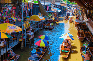 Bangkok: Schwimmender Markt & Eisenbahnmarkt Private Tagestour