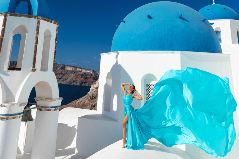 Santorini flying dress photoSantorini Flying Dress Photo