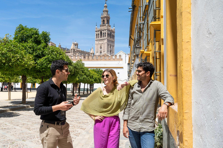 De Madri: Excursão de um dia ao melhor de Sevilha com traslados de tremTour em inglês