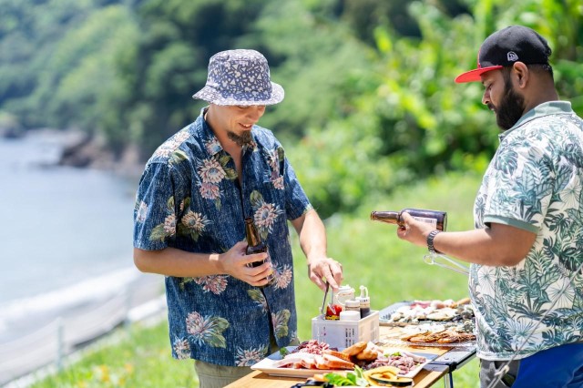 Visit Atami Acao Beach BBQ at a Private Beach with Local Food in Atami