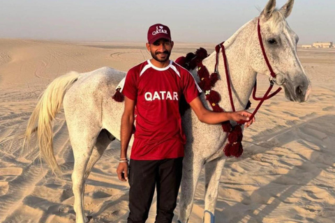 Doha: Private 3 hr adventure with Arabian Horses and Falcon