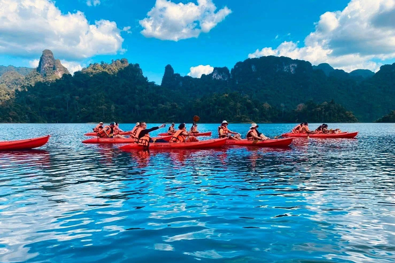 Khao Sok: Overnight Raft House Cheow Lan Lake & Coral Cave Option 1: Join Trip Raft House with Fan & *Shared Bathroom