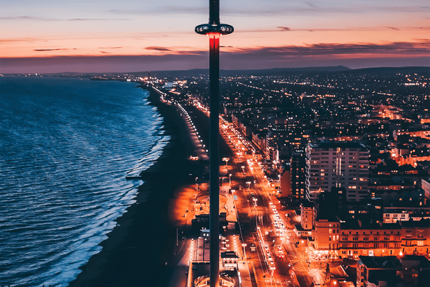 Brighton i360: Flygning över stadens ljus med välkomstdrink