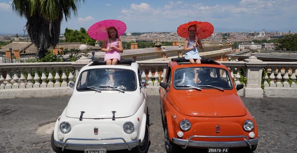 Rom: Stadtführung im Retro-Fiat 500 mit Fotostopps