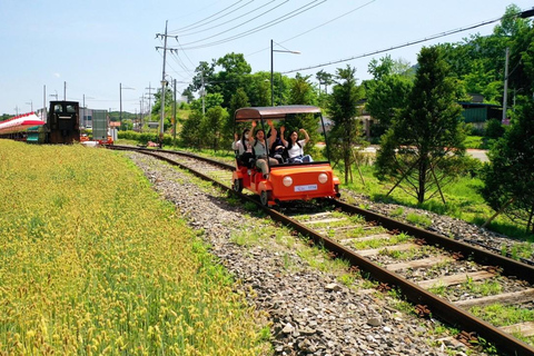 Isla Nami, Petite France y recorrido opcional en bicicleta en trenIsla Nami, Petite France y Rail Bike, Universidad Hongik. Estación