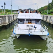 Mantua: Geführte Bootsfahrt vom Park zum Hafen mit dem Wasseraufzug