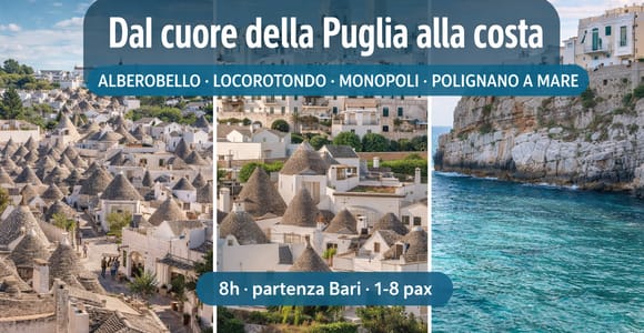 Private Tour from Bari: Alberobello, Monopoli and Polignano
