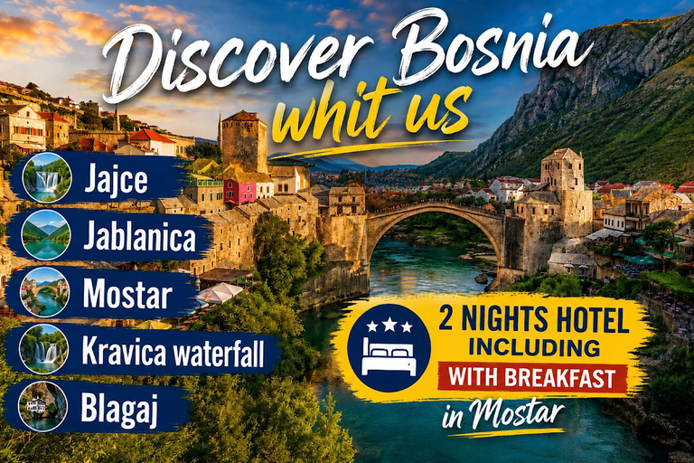 From Sarajevo: 3-Day Mostar, Kravica, and Blagaj Tour