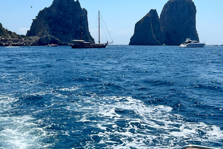 From Naples: Boat trip to Capri with city visit and stops for swimming From Naples: Capri Boat Tour with City Visit and Stops for Swimming
