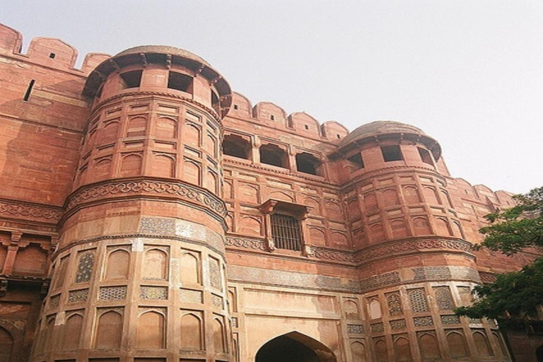 En soirée, visite de la ville d'Agra avec le fort d'Agra et le jardin Mehtab.Visite nocturne tout compris de la ville d'Agra