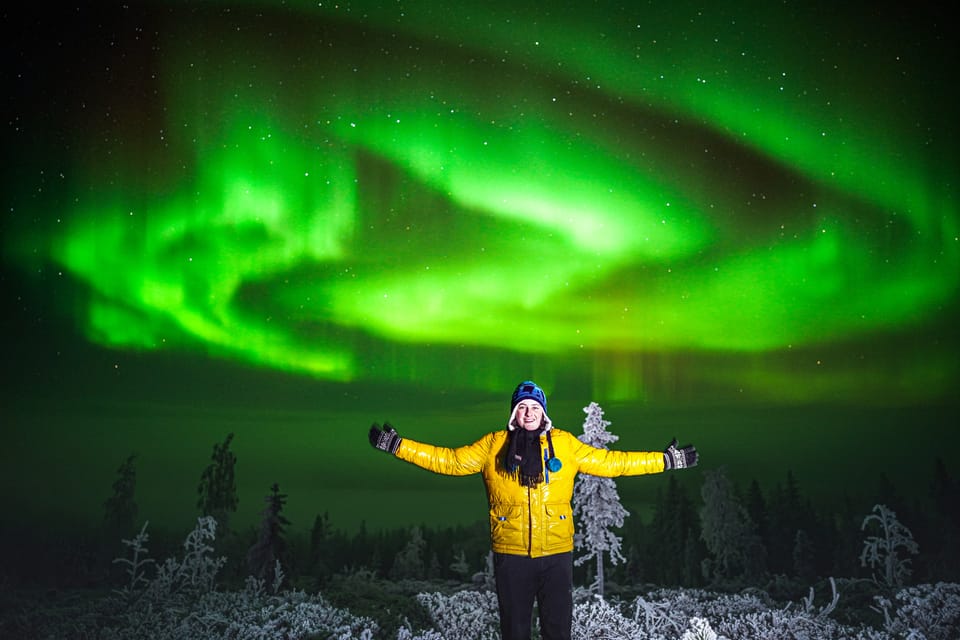 Aventura de caça à aurora boreal na Lapônia