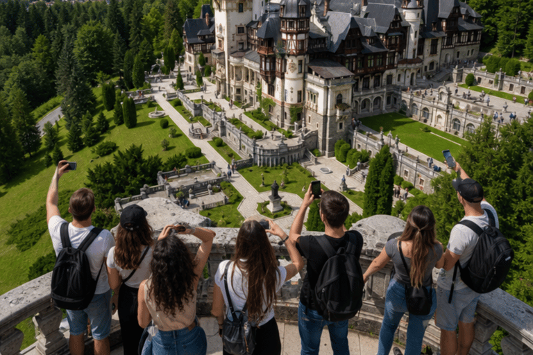From Bucharest: Peleș and Bran Castles & Brașov Day Trip