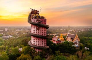 Ab Bangkok: Don-Wai-Markt, Drachentempel & After the Rain