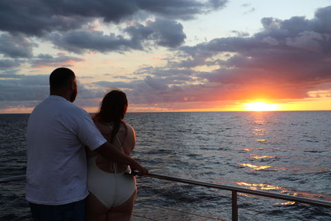 Luxury Sunset Cruise, Snorkeling, Dolphin Watch, & Buffet Oahu: Private Sunset Snorkel & Dolphin Watch with Dinner