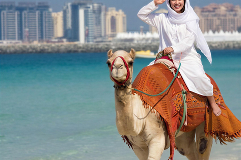Dubai: Guided Camel Ride on JBR Beach with Skyline Views