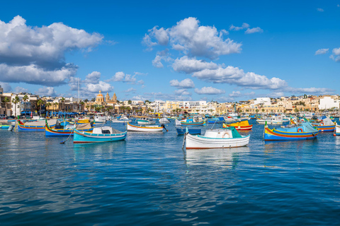 From Sliema: Marsaxlokk Market, St Peter’s Pool & Boat Tour