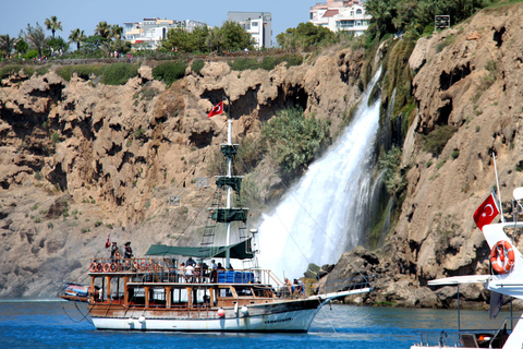 Antalya: Relax Waterfalls Boat Trip w/Sunset and Dinner Sunset Boat Trip /Hotel Transfer & Dinner