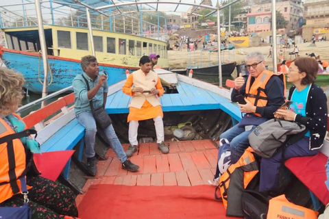 Varanasi: Sunrise Boat Ride w Traditional Meal Half Day Tour with a professional tour guide