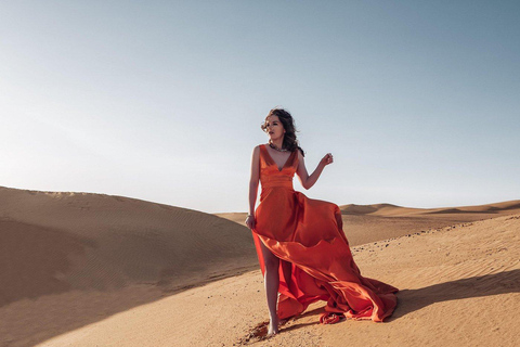 Fuerteventura: Corralejo Sand Dunes Flying Dress Photoshoot Ultimate (50 photos | 90 mins | 30sec video)