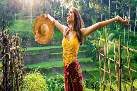 Ubud: Monkey Forest, Water Temple, Rice Terrace & Waterfall Ubud Full Day Tour 8-12 hours