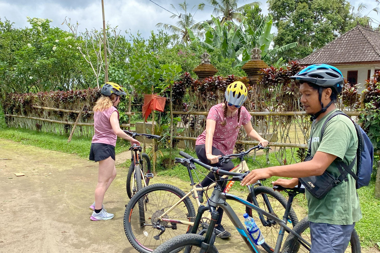 Ubud: Downhill-cykeltur med risfält, vulkan och måltidPrivat grupp
