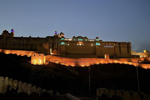 Jaipur: Amber Fort Light & Sound Show w/ BluePoetry Art Demo Professional Tour Guide Only