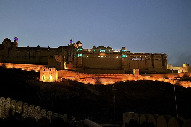 Jaipur: Amber Fort Light & Sound Show w/ BluePoetry Art Demo Professional Tour Guide Only