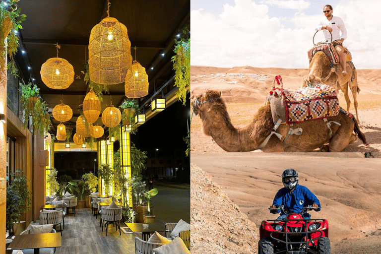 Passeio de quadriciclo e camelo em Agafay com jantar no Chouf L&#039;orMarrakech: Agafay Desert Quad Bike, passeio de camelo e jantar