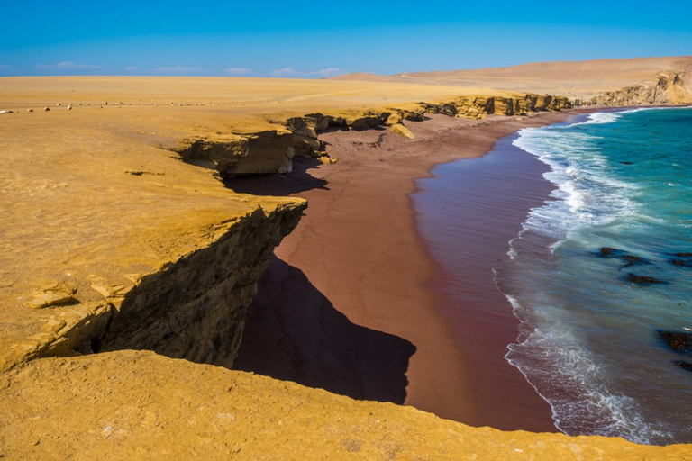 From Paracas: Private Tour to Laguna Rosada, Red Beach and La Catedral Option with direct arrival at the meeting point