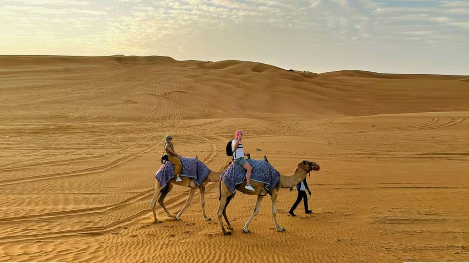 Dubai Sandboarding Camel Ride And Red Dune Bashing Safari GetYourGuide