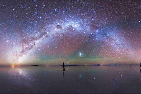 Zoutvlakten van Uyuni: Zonsondergang + Nachtelijke sterren