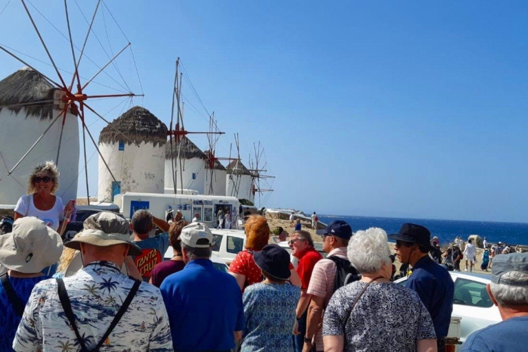 Mykonos : visite guidée avec prise en charge au terminalPoint de rencontre du nouveau port de Mykonos