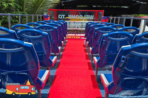 Phnom Penh: Hop-On Hop-Off Bus Ticket and Mekong Cruise Phnom Penh: Hop-On Hop-Off Bus Free Cruise Ticket-2 Day Pass