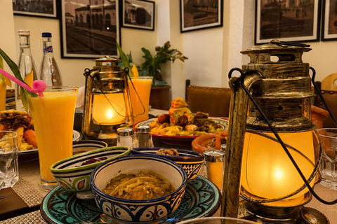 Marrakech Medina Night Tour with Rooftop Dinner
