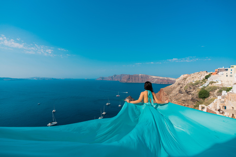 Santorini flying dress photoSantorini Flying Dress Photo