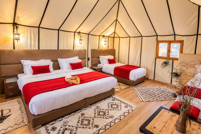 From Fes: 3-Day Merzouga Desert Tour to Marrakech Standard Desert Camp Experience (Shared Facilities)
